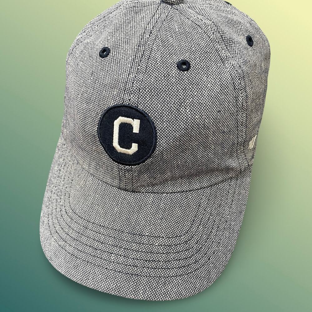 47 Brand Cleveland Indians Clean Up Hat Patchwork Herringbone Tweed Gray Cap OS